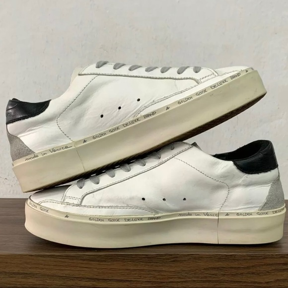 $635 Golden Goose Hi-Star White Black Size 40 / US 10 - Picture 8 of 10